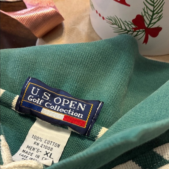 Green and White Striped Polo Shirt - Picture 2 of 2